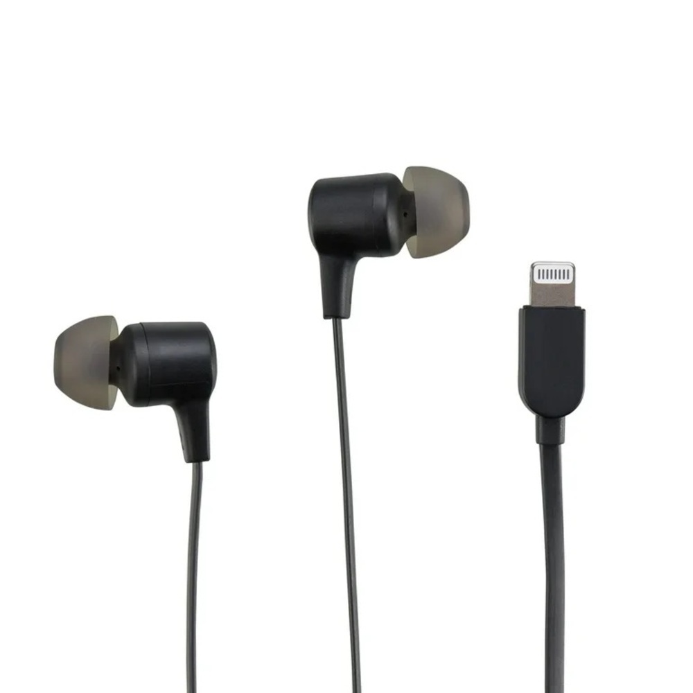 ONN Black Lightning Connector Earphones with Cord for IPhone/IPad